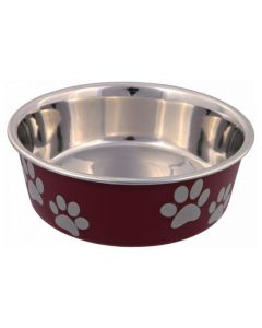 Trixie: Rostfrajna posuda sa plastičnom presvlakom, crvena