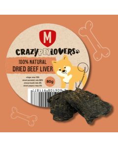 Crazy Pet Lovers: Sušena goveđa jetra Natural Dried Beef Liver, 80 gr