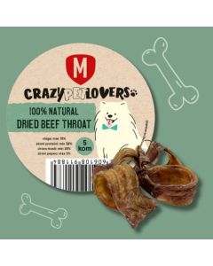 Crazy Pet Lovers: Sušeni goveđi grkljan Natural Dried Beef Trachea, 5 kom