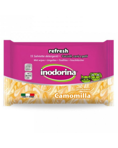 Inodorina: Džepne vlažne maramice za ljubimce Refresh Chamomile, 15 kom