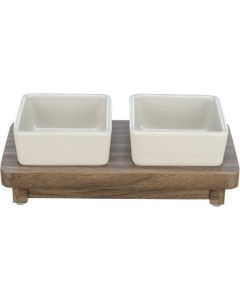 Trixie: Keramičke posude na drvenom postolju Bowl Set