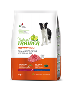 Trainer: Natural Adult Medium Govedina. Pirinač & Ginseng