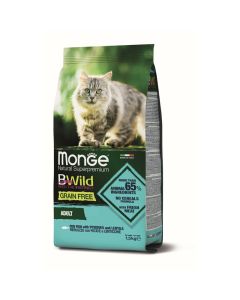 Monge Bwild: Hrana za odrasle mačke Adult Grain Free, Bakalar, 1.5 kg