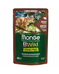 Monge Bwild: Sos za velike mačke Adult Large Grain Free, 85 gr