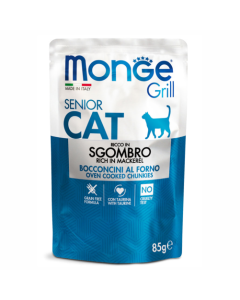 Monge: Sosić za starije mačke Grill Senior, 85 gr