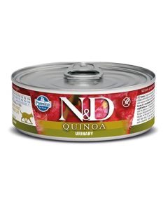 N&D Grain Free: Vlažna hrana za mačke sa problemima urinarnog trakta Urinary, Kinoa i Pačetina, 6 x 80 gr (170din/kom)