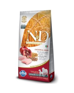 N&D Low Grain: Medium/Maxi Senior, Piletina & Nar, 12 kg