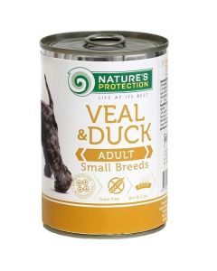 Nature’s Protection: Vlažna hrana za odrasle pse Adult Small Breeds, Teletina i Pačetina, 400 gr