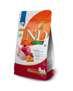 N&D Pumpkin: Hrana za odrasle pse Mini Adult, Prepelica & Nar