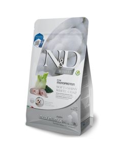 N&D White: Hrana za bele štence Med/Max Puppy, Brancin & Spirulina
