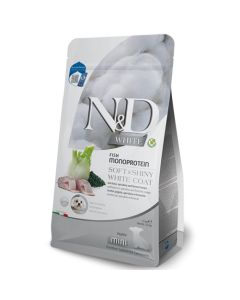 N&D White: Hrana za bele štence Mini Puppy, Brancin & Spirulina