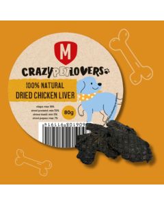 Crazy Pet Lovers: Sušena pileća jetra Natural Dried Chicken Liver, 80 gr