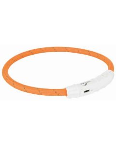 Trixie: Svetleća ogrlica Flash Light Ring USB Orange