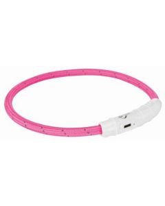 Trixie: Svetleća ogrlica Flash Light Ring USB Pink
