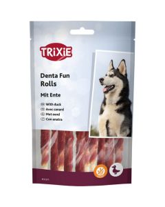 Trixie: Kožni štapići rolovani pačetinom Denta Fun Rolls Duck