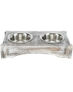 Trixie: Set činija na drvenom postolju Wooden Bowl Set