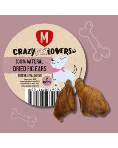 Crazy Pet Lovers: Sušene svinjske uši Natural Dried Pig Ears, 2 kom