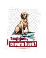 Watchdog: Nalepnica za stan čuvaj se psa Labrador Beli