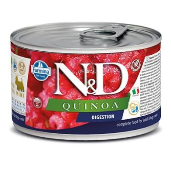 N&D Grain Free: Vlažna hrana za pse sa problemima digestivnog trakta Mini Digestion, Kinoa i Jagnjetina 