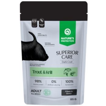 Nature’s Protection: Preliv za tamne pse bez žitarica Adult Dark Coat, 85 gr