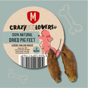 Crazy Pet Lovers: Sušene svinjske nogice Natural Dried Pork Feet, 2 polovine