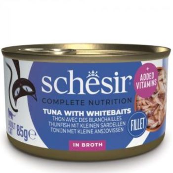 Schesir Complete Nutrition: Hrana za mačke u sopstvenom sosu Fillet In Broth, 85 gr
