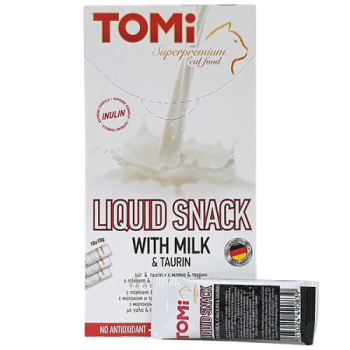 Tomi: Tečna poslastica za mace sa mlekom i taurinom Snacks Liquid, 10x10 gr